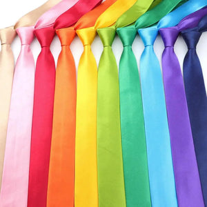Colorful Men Polyester Slim Men Necktie Simple Design Party Necktie Wedding And Daily Wear Neck Ties