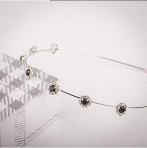 Colorful Rhinestone Flower Leaf Hair Hoop Headband Hairband for Women Girls Bezel Hair Band Hair Accessories Flower and Leaves Crown Hair Band for Bride and Bridesmaids