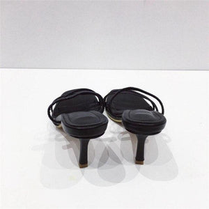 Colorful Women Sandals Slides Slippers Square Open Toe Slip On Thin Mid Heels Pumps Casual Narrow Band Open Toe Sandals Flip Flops Slip On Fashion Dress Heels Back High Heel Slide Slipper