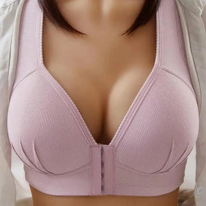 Comfortable Seamless Bra For Women Fashion Push Up Bras Wire Free Lingerie Full Cup Bralette Cotton Underwear Brassiere Front Closure