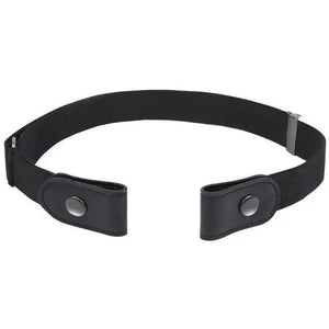 Cool Buckle-Free Stretch Elastic Waist Belt Unisex Style No Buckle Fashion Waistbands For Men And Women Simple Black Stretch Belt Invisible Elastic Belt For Jeans Pants Dresses