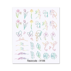 Cool Geometrics Pattern Water Decals Stickers Flower Leaves Slider For Nails Spring Summer Nail Art Decoration Tattoos Women Nail Art Stickers Water Transfer Decals Design Nail Art Supplies Manicure Acrylic Nail Foil Stencils Decorations