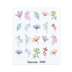 Cool Geometrics Pattern Water Decals Stickers Flower Leaves Slider For Nails Spring Summer Nail Art Decoration Tattoos Women Nail Art Stickers Water Transfer Decals Design Nail Art Supplies Manicure Acrylic Nail Foil Stencils Decorations