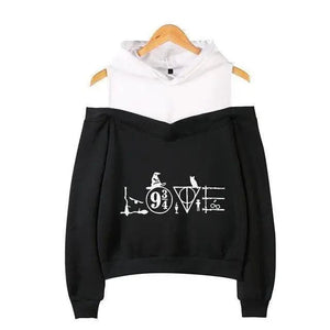 Cool Glasses Printed Hip Hop Off-Shoulder Hoodies Casual Sweatshirt Fashion Hoodie Women Clothing Lightning Scar Glasses Line Drawing Print Hoodie Women Stripes Long Sleeve Hooded Sweatshirts Pullover Pocket Cute Girls School Casual Hoodies