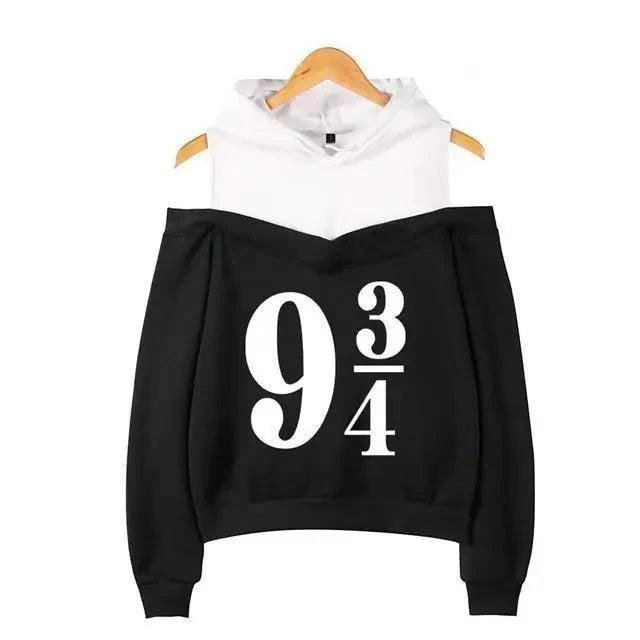 Cool Glasses Printed Hip Hop Off-Shoulder Hoodies Casual Sweatshirt Fashion Hoodie Women Clothing Lightning Scar Glasses Line Drawing Print Hoodie Women Stripes Long Sleeve Hooded Sweatshirts Pullover Pocket Cute Girls School Casual Hoodies