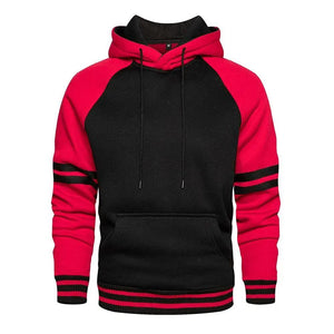 Cool Men's Patchwork Hooded Sweatshirt Hoodies Sport Clothing Casual Loose Fleece Warm Streetwear Modern Male Fashion Autumn Winter Outwear  Long Sleeve Pleated Comfy Round Neck Mens Sweatshirts Workout Sport Casual Hoodie