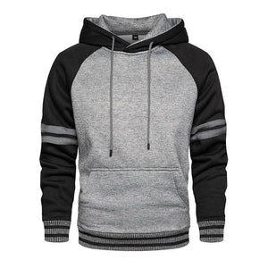Cool Men's Patchwork Hooded Sweatshirt Hoodies Sport Clothing Casual Loose Fleece Warm Streetwear Modern Male Fashion Autumn Winter Outwear  Long Sleeve Pleated Comfy Round Neck Mens Sweatshirts Workout Sport Casual Hoodie