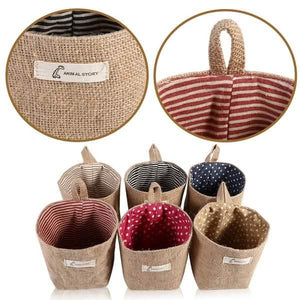 Cotton Linen Hanging Bag Home Gadget Storage Organizer