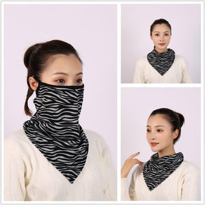 Cotton Women Mask Scarf Face Mascarillas Wraps Floral Print Lady Warm Neck Scarves Foulard Bandana Reusable Outdoor Riding Masks Scarf Neck Gaiter Headwear Headband Head Wrap Scarf Mask Neck Ear Warmers Headbands Perfect Bandana