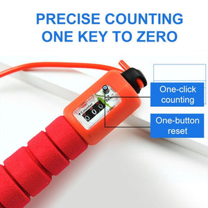 Counting Adult Fitness Fat Burning Bearing Weight Adjustable Steel Jump Rope With Counter For Aerobic Exercise Sports Fitness Cardio Workout Adjustable Cable Soft Sponge Handle For Kids Womens