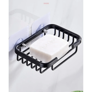 Creative Drill Free Soap Dish Holder Wall Mounted Storage Rack Toilet Soap Box Sponge Dish Bathroom Accessories Soap Dish Holder with Loofah Bath Sponge Towel Razor Holder for Bathroom Shower Kitchen Adhesive Wall Mounted No Drilling