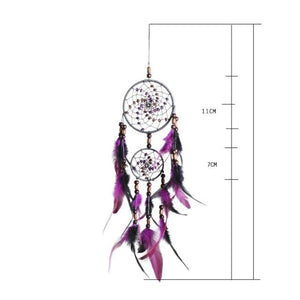 Creative Handmade Five-ring Dream Catcher Pendant Living Room Bedroom Decor Beautiful Hanging Ornament Elegant Wall Art Decoration For Windows Balcony Bedroom & Wedding Party Gift For Girls  Kids