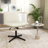 Criss Cross Legged Chair No Wheels 120 ° Rocking Adjustable Height-Beige