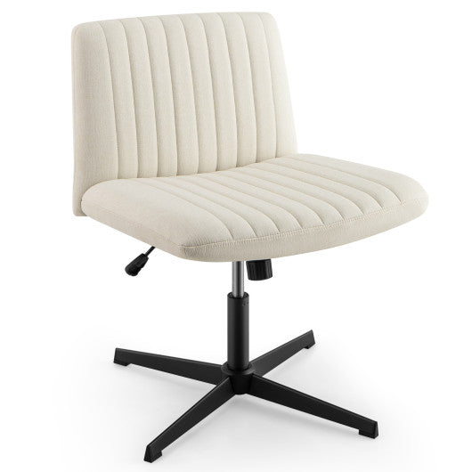 Criss Cross Legged Chair No Wheels 120 ° Rocking Adjustable Height-Beige