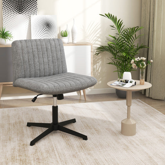 Criss Cross Legged Chair No Wheels 120 ° Rocking Adjustable Height-Gray