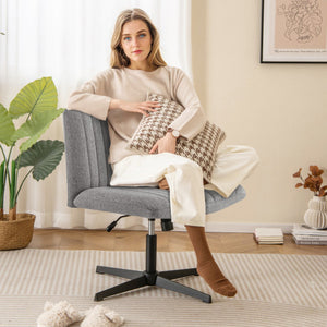 Criss Cross Legged Chair No Wheels 120 ° Rocking Adjustable Height-Gray