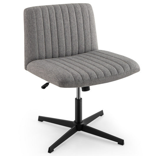 Criss Cross Legged Chair No Wheels 120 ° Rocking Adjustable Height-Gray