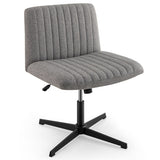 Criss Cross Legged Chair No Wheels 120 ° Rocking Adjustable Height-Gray