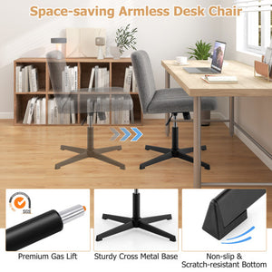 Criss Cross Legged Chair No Wheels 120 ° Rocking Adjustable Height-Gray