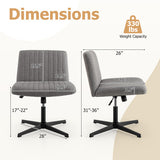 Criss Cross Legged Chair No Wheels 120 ° Rocking Adjustable Height-Gray