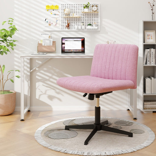 Criss Cross Legged Chair No Wheels 120 ° Rocking Adjustable Height-Pink