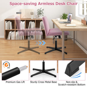 Criss Cross Legged Chair No Wheels 120 ° Rocking Adjustable Height-Pink