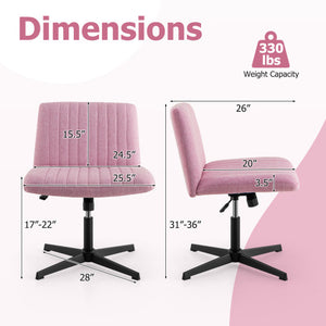 Criss Cross Legged Chair No Wheels 120 ° Rocking Adjustable Height-Pink