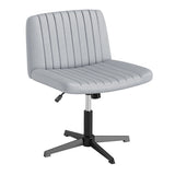 Criss Cross-Legged Swivel Desk Chair No Wheels-Gray