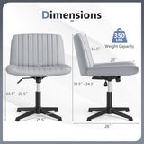 Criss Cross-Legged Swivel Desk Chair No Wheels-Gray