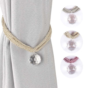 Crystal Bead Curtain Tieback Bling Diamond Bandage Rope Accessories Curtains Holder Buckle Tie Home Decorative Tieback Flower Curtain Clips Buckle with Stretchy Wire Rope For Home Office Decoration