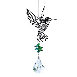 Crystal Garden Sun-catcher Hanging Crystals Prisms Ornament For Window Glass Chandelier Solar Hummingbird Owl Wind Chimes Rainbow Chaser  Garden Hanging  Curtain Pendant Home Decor Gift Boxed Sun Catcher Gift Idea For Mom Friends Grandma Hummingbird