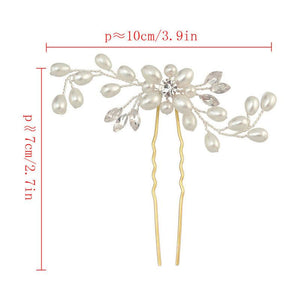 Crystal Pearl Bridal Tiaras Hairbands Hairpins Bridesmaid Diamante Hair Vine Accessories Wedding Jewelry 35cm Headwear Gorgeous Hair Accessories For Women