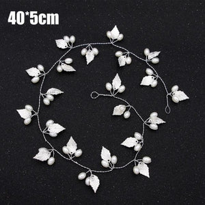Crystal Pearl Bridal Tiaras Hairbands Hairpins Bridesmaid Diamante Hair Vine Accessories Wedding Jewelry 35cm Headwear Gorgeous Hair Accessories For Women