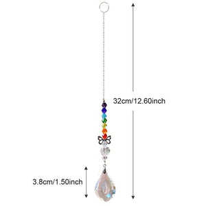 Crystal Wind Star Moon Pendant Handmade Sun Catcher Light Catcher Newly Designed Prism Crystal Colorful Light Prism Chandelier Glass Crystal Pendant Pearl Yarn Gift Handmade Garden Window Wedding Curtain Chandelier