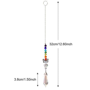 Crystal Wind Star Moon Pendant Handmade Sun Catcher Light Catcher Newly Designed Prism Crystal Colorful Light Prism Chandelier Glass Crystal Pendant Pearl Yarn Gift Handmade Garden Window Wedding Curtain Chandelier