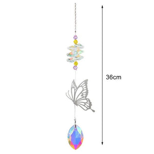 Crystal Wind Star Moon Pendant Handmade Sun Catcher Light Catcher Newly Designed Prism Crystal Colorful Light Prism Chandelier Glass Crystal Pendant Pearl Yarn Gift Handmade Garden Window Wedding Curtain Chandelier