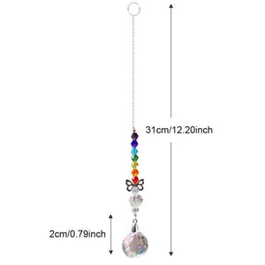 Crystal Wind Star Moon Pendant Handmade Sun Catcher Light Catcher Newly Designed Prism Crystal Colorful Light Prism Chandelier Glass Crystal Pendant Pearl Yarn Gift Handmade Garden Window Wedding Curtain Chandelier