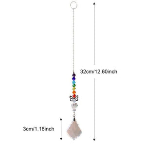 Crystal Wind Star Moon Pendant Handmade Sun Catcher Light Catcher Newly Designed Prism Crystal Colorful Light Prism Chandelier Glass Crystal Pendant Pearl Yarn Gift Handmade Garden Window Wedding Curtain Chandelier
