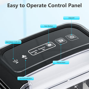 Cubic Ice Maker Machine,33 Lbs/24 Hrs,1.3 Lbs Ice Storage Capacity ,Black