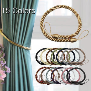 Curtain Tie Backs Gold Handmade Weave Curtain Holder Clip Buckle Rope Home Decorative Room Accessories Curtain Tieback Curtain Handmade Tiebacks Ropes Holdbacks 74CM