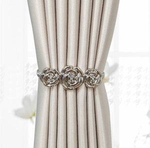 Curtain Tieback High Quality Elastic Holder Hook Buckle Clip Pretty And Fashion Polyester Decorative Home Accessories Leaves Curtain Holder Holdback For Window Drapery Convenient Office Home Decoration Buckle Holdbacks Curtain Straps