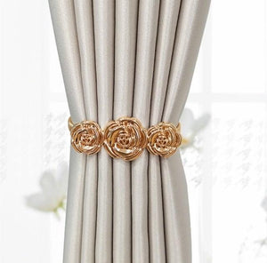 Curtain Tieback High Quality Elastic Holder Hook Buckle Clip Pretty And Fashion Polyester Decorative Home Accessories Leaves Curtain Holder Holdback For Window Drapery Convenient Office Home Decoration Buckle Holdbacks Curtain Straps