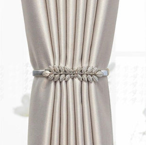 Curtain Tieback High Quality Elastic Holder Hook Buckle Clip Pretty And Fashion Polyester Decorative Home Accessories Leaves Curtain Holder Holdback For Window Drapery Convenient Office Home Decoration Buckle Holdbacks Curtain Straps