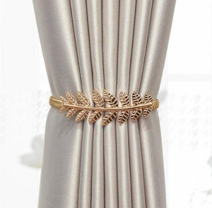Curtain Tieback High Quality Elastic Holder Hook Buckle Clip Pretty And Fashion Polyester Decorative Home Accessories Leaves Curtain Holder Holdback For Window Drapery Convenient Office Home Decoration Buckle Holdbacks Curtain Straps