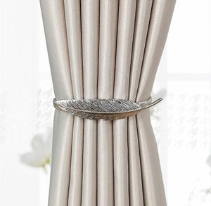 Curtain Tieback High Quality Elastic Holder Hook Buckle Clip Pretty And Fashion Polyester Decorative Home Accessories Leaves Curtain Holder Holdback For Window Drapery Convenient Office Home Decoration Buckle Holdbacks Curtain Straps