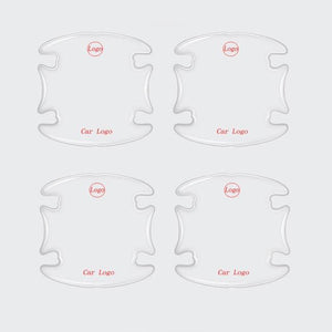 Custom Logo Car Door Sticker Scratches Resistant Cover Auto Handle Protection Film Anti-Scratch Invisible Car Door Handle Stickers Fit for Mercedes Benz Carbon Fiber Protection Film Anti-Collision Protection Exterior Accessory Car Decor Car Stickers