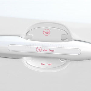 Custom Logo Car Door Sticker Scratches Resistant Cover Auto Handle Protection Film Anti-Scratch Invisible Car Door Handle Stickers Fit for Mercedes Benz Carbon Fiber Protection Film Anti-Collision Protection Exterior Accessory Car Decor Car Stickers