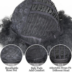 Cute Afro Wig Women Short Fluffy Hair Wigs with Bangs For Black Women Kinky curly Synthetic Hair For Party Dance Cosplay Wigs For Black Women Cosplay Wigs For Women