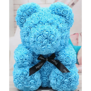 Cute artificial rose flower teddy bears gift box for home decor - Christmas Valentine's Day wedding day presents