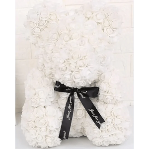 Cute artificial rose flower teddy bears gift box for home decor - Christmas Valentine's Day wedding day presents
